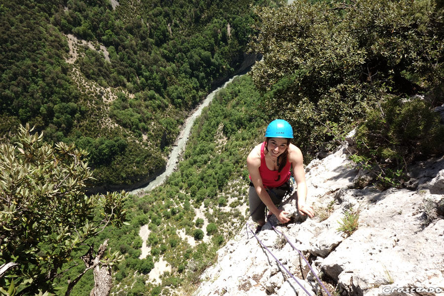 Sortie initiation escalade avec un guide dans le Verdon