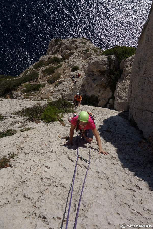 Dièdre Guem, Calanques grimpe, grande voie facile