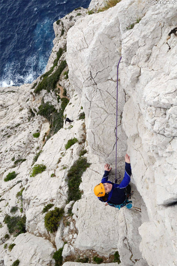 moniteur escalade grande voie, Sormiou dièdre Guem